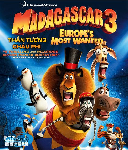 B920 - Madagascar 3  - THẦN TƯỢNG CHÂU PHI 3 2D 25G ( DOLBY TRUE - HD 7.1) 